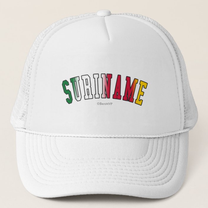 Suriname in National Flag Colors Mesh Hat