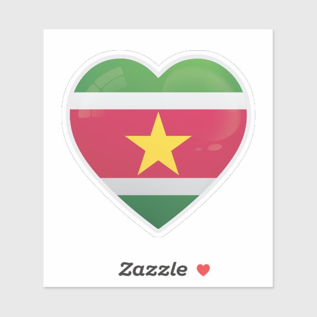 Suriname  Love Flag Sticker (Sheet)