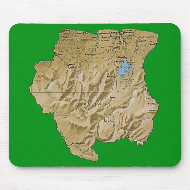 Suriname Map Mousepad (Front)