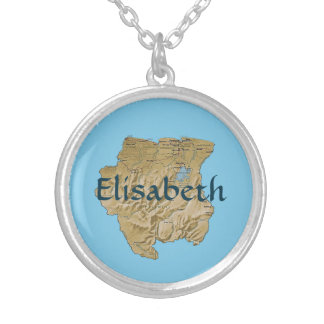 Suriname Map + Name Necklace