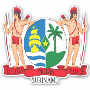 Suriname National Coat Of Arms Patriotic Sticker