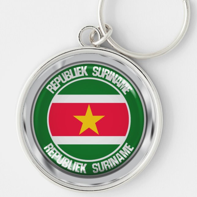 Suriname Round Emblem Keychain (Front)
