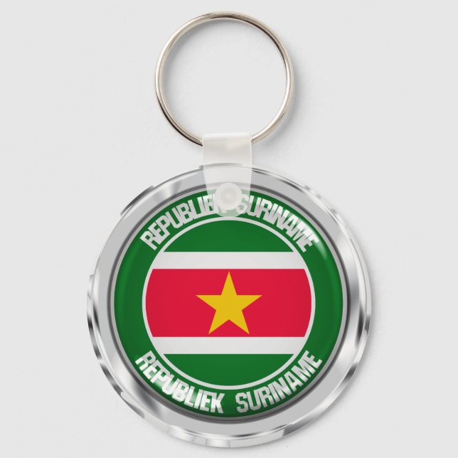 Suriname Round Emblem Keychain (Front)