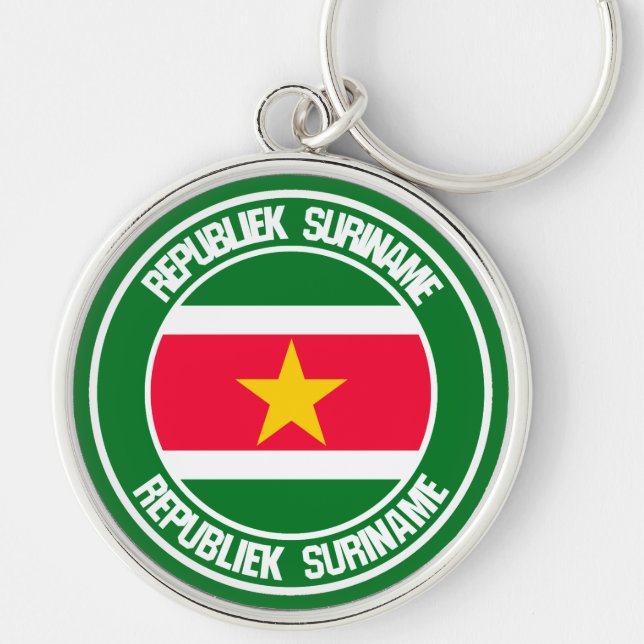 Suriname Round Emblem Keychain (Front)