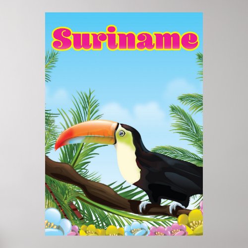 Suriname South american paradise travel poster