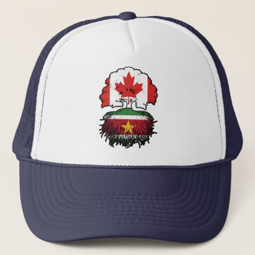 Suriname Surinamese Canadian Canada Tree Roots Trucker Hat