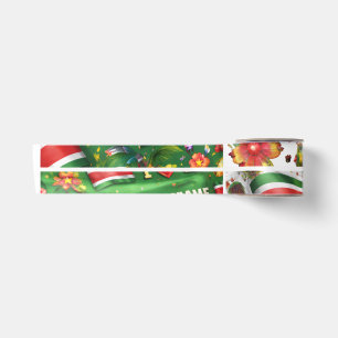 Suriname Tropical Flag Gift Wrapping Paper Color Satin Ribbon