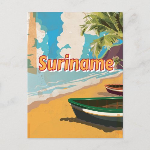 Suriname Vintage vacation Poster Postcard