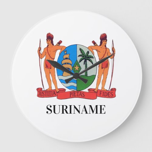 SURINAME Wall Clock with Coat of Arms