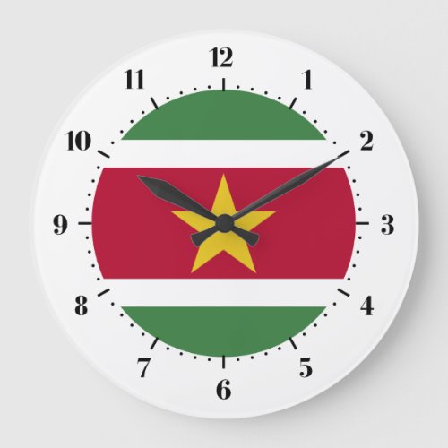 Surinamese flag large clock