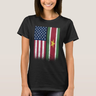 Surinamese Flag USA And Suriname Flags Proud Surin T-Shirt