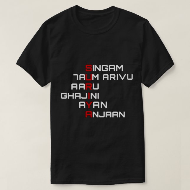 Suriya Tamil Movies T-Shirt (Design Front)