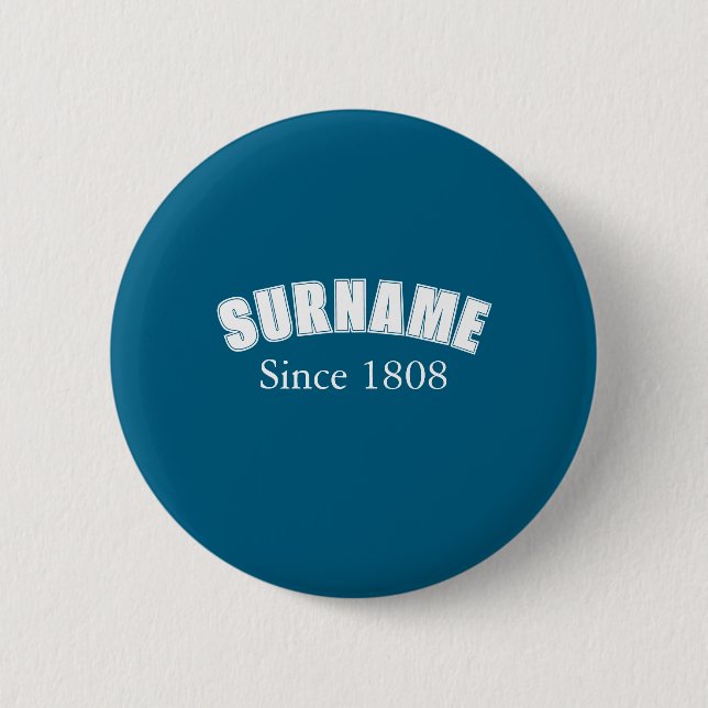 Surname Collegiate Design Button (Front)