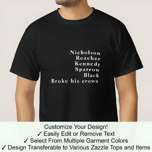 Surname Forename Famous Name Trend Custom 02W T-Shirt