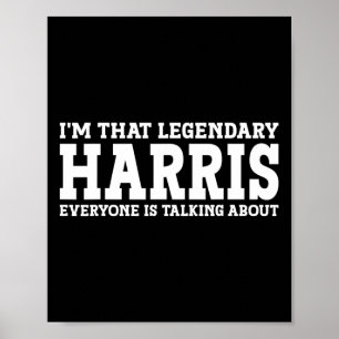Surname Funny Team Family Last Name Harris Poster