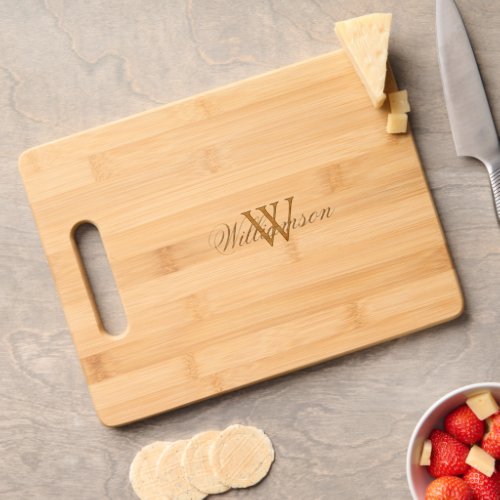 Surname Over Monogram Cutting Board