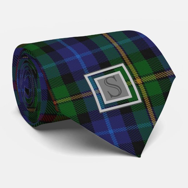 Surname SMITH TARTAN Monogram Letter S Gifts Neck Tie (Rolled)