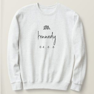 surname with date and signature sweatshirt