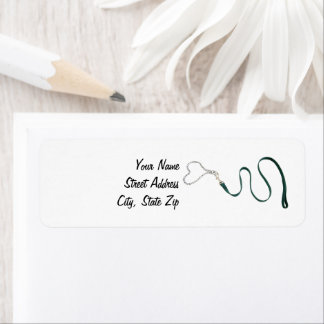 Surpentine Green Leash Heart Chain Personalized Label