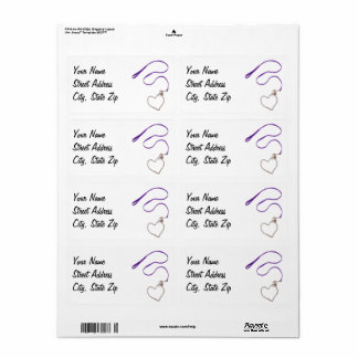 Surpentine Purple Leash and Heart Chain Label