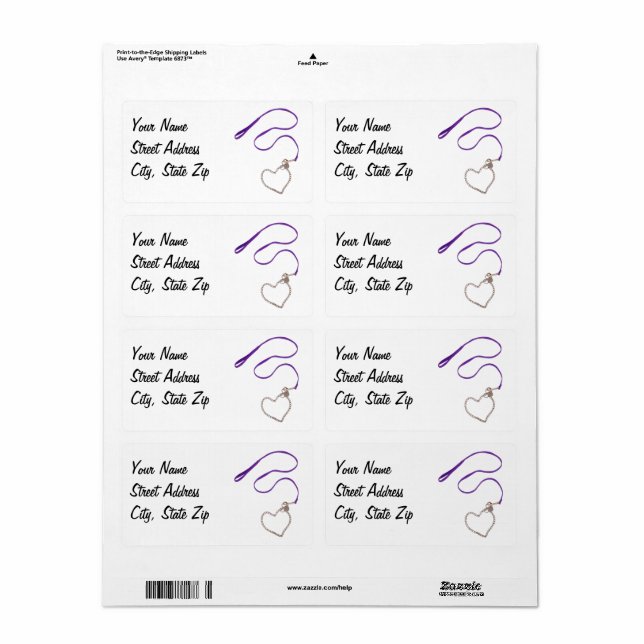 Surpentine Purple Leash and Heart Chain Label (Full Sheet)