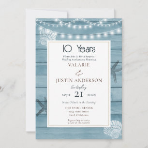 Surprise 10th Anniversary Beach Invitation