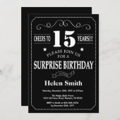 Surprise 15th Birthday Invitation Chalkboard (Front/Back)