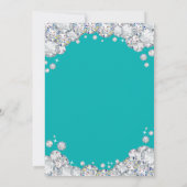 Surprise 15th Birthday Teal and Silver Diamond Invitation (Back)