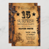 Surprise 15th Western Birthday Invitation (Front/Back)