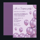 Surprise 18th birthday invitations Balloons Modern<br><div class="desc">Surprise 18th birthday invitations Balloons Purple</div>