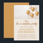 Surprise 18th birthday invitations Gold<br><div class="desc">Surprise 18th birthday invitations Gold modern</div>