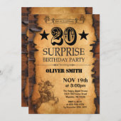 Surprise 20th Western Birthday Invitation (Front/Back)