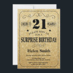 Surprise 21st Birthday Black and Gold Glitter Invitation<br><div class="desc">Surprise 21st Birthday Invitation Black and Gold Glitter Typography. Black and Gold Glitter Background. Adult Birthday. Male Men or Women Birthday. Kids Boy or Girl Lady Teen Teenage Bday Invite. 13th 15th 16th 18th 20th 21st 30th 40th 50th 60th 70th 80th 90th 100th. Any Age. For further customization, please click...</div>