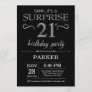 Surprise 21st Birthday Invitation Black and Silver