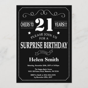 Surprise 21st Birthday Invitation Chalkboard