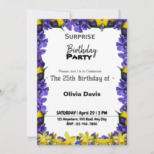 Surprise 25th Birthday Party Invitation