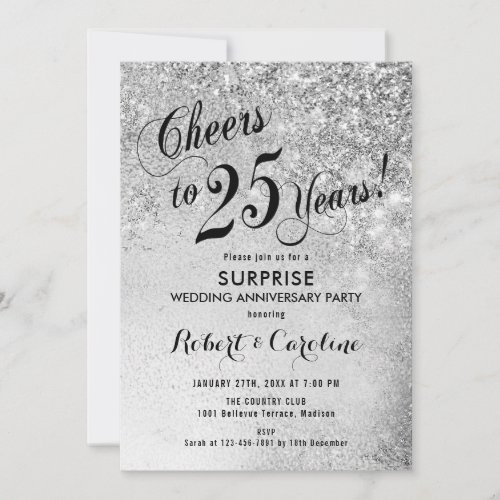 Surprise 25th Wedding Anniversary - Silver