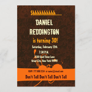 SURPRISE 30th Birthday Grunge Paint Drip C732AB Invitation