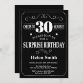 Surprise 30th Birthday Invitation Chalkboard (Front/Back)