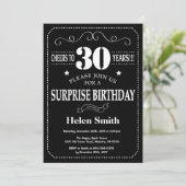 Surprise 30th Birthday Invitation Chalkboard (Standing Front)