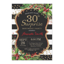 Surprise 30th Birthday Invitation Christmas Gold