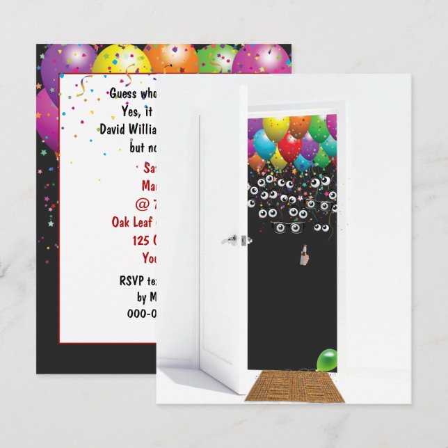 Surprise 30th Birthday Party Door Invitation (Front/Back)