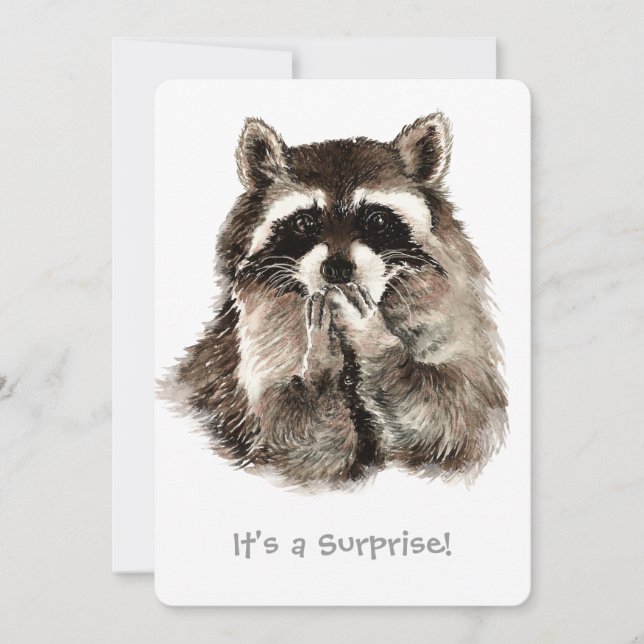 Surprise 30th Birthday Party Fun Shhhh Raccoon Invitation (Front)