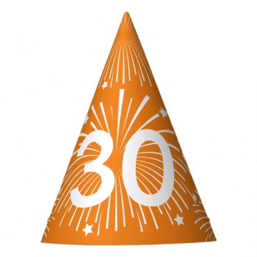 Surprise 30th Birthday party paper cone hats