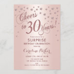 Surprise 30th Birthday Party - Rose Gold Invitation<br><div class="desc">Surprise 30th Birthday Party Invitation
Elegant design with faux glitter rose gold. Features script font and confetti. Cheers to 30 Years! Message me if you need a custom age.</div>