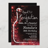 Surprise 30th Birthday Wine Aged to Perfection Red Invitation (Front/Back)