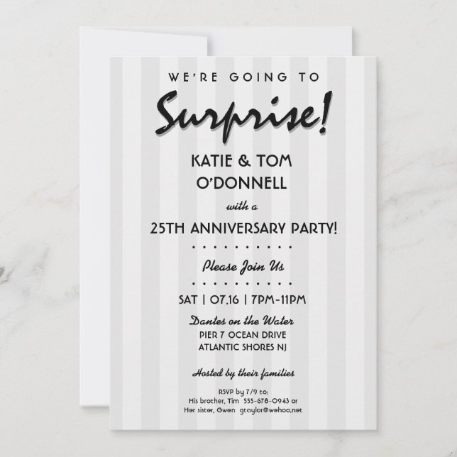 SURPRISE! 30th or Any Anniversary Party Invitation (Front)
