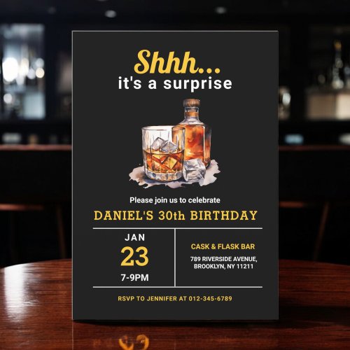 Surprise 30th Whiskey Bourbon Birthday Party