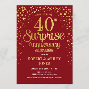 surprise 40th anniversary invitations