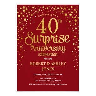 40 Anniversary Invitations Red 8